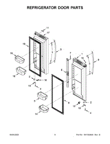 05 - Refrigerator Door Parts parts for Whirlpool Refrigerator WRF532SNHW01 from AppliancePartsPros.com