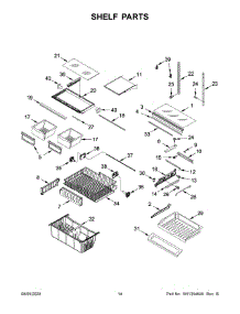 08 - Shelf Parts parts for Whirlpool Refrigerator WRF532SNHW01 from AppliancePartsPros.com