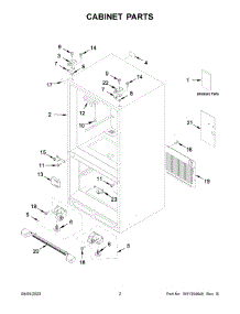 02 - Cabinet Parts parts for Whirlpool Refrigerator WRF532SNHW01 from AppliancePartsPros.com
