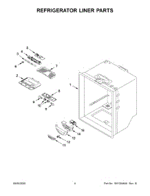 03 - Refrigerator Liner Parts parts for Whirlpool Refrigerator WRF532SNHW01 from AppliancePartsPros.com