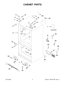 02 - Cabinet Parts parts for Whirlpool Refrigerator WRF535SMHB04 from AppliancePartsPros.com