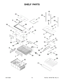 08 - Shelf Parts parts for Whirlpool Refrigerator WRF535SMHB04 from AppliancePartsPros.com