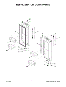 05 - Refrigerator Door Parts parts for Whirlpool Refrigerator WRF535SMHB04 from AppliancePartsPros.com