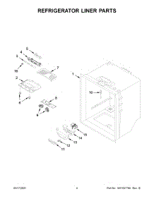 03 - Refrigerator Liner Parts parts for Whirlpool Refrigerator WRF535SMHB04 from AppliancePartsPros.com