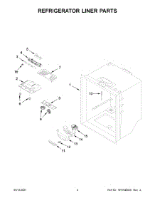 03 - Refrigerator Liner Parts parts for Whirlpool Refrigerator WRF535SMHZ07 from AppliancePartsPros.com