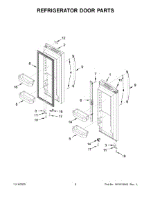 05 - Refrigerator Door Parts parts for Whirlpool Refrigerator WRF535SWHB03 from AppliancePartsPros.com