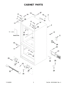 02 - Cabinet Parts parts for Whirlpool Refrigerator WRF535SWHB03 from AppliancePartsPros.com