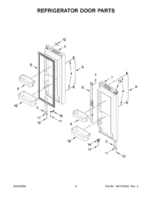 05 - Refrigerator Door Parts parts for Whirlpool Refrigerator WRF535SWHB10 from AppliancePartsPros.com