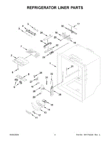 03 - Refrigerator Liner Parts parts for Whirlpool Refrigerator WRF535SWHB10 from AppliancePartsPros.com