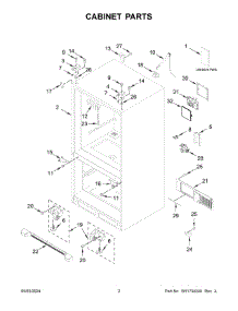02 - Cabinet Parts parts for Whirlpool Refrigerator WRF535SWHB10 from AppliancePartsPros.com