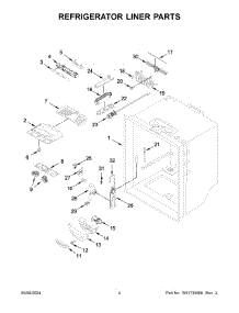 03 - Refrigerator Liner Parts parts for Whirlpool Refrigerator WRF535SWHV10 from AppliancePartsPros.com