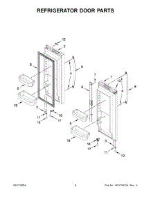 05 - Refrigerator Door Parts parts for Whirlpool Refrigerator WRF535SWHW10 from AppliancePartsPros.com