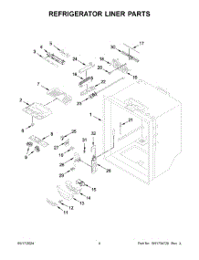 03 - Refrigerator Liner Parts parts for Whirlpool Refrigerator WRF535SWHW10 from AppliancePartsPros.com