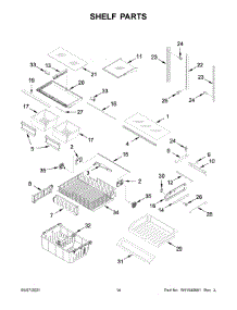 08 - Shelf Parts parts for Whirlpool Refrigerator WRF535SWHZ07 from AppliancePartsPros.com