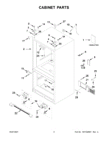 02 - Cabinet Parts parts for Whirlpool Refrigerator WRF535SWHZ07 from AppliancePartsPros.com