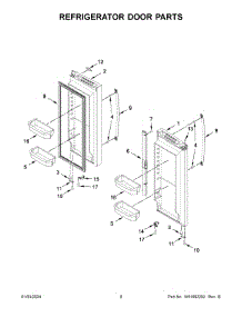 Refrigerator Door Parts parts for Whirlpool Refrigerator WRF535SWHZ11 from AppliancePartsPros.com