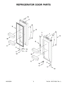 05 - Refrigerator Door Parts parts for Whirlpool Refrigerator WRF535SWHZ12 from AppliancePartsPros.com