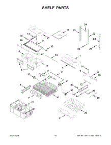 08 - Shelf Parts parts for Whirlpool Refrigerator WRF535SWHZ12 from AppliancePartsPros.com