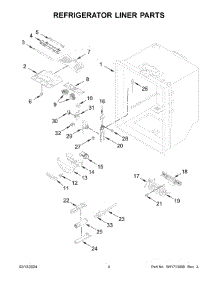 Refrigerator Liner Parts parts for Whirlpool Refrigerator WRF540CWHB08 from AppliancePartsPros.com