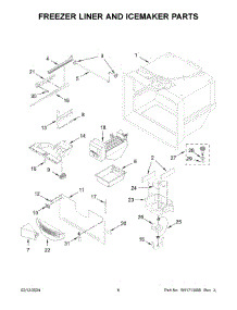 Freezer Liner And Icemaker Parts parts for Whirlpool Refrigerator WRF540CWHB08 from AppliancePartsPros.com