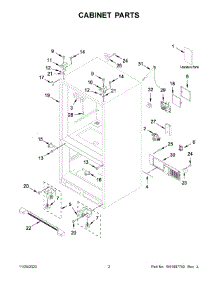 02 - Cabinet Parts parts for Whirlpool Refrigerator WRF540CWHB09 from AppliancePartsPros.com