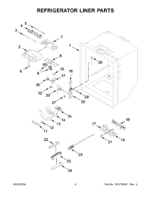 03 - Refrigerator Liner Parts parts for Whirlpool Refrigerator WRF540CWHB10 from AppliancePartsPros.com