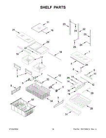 08 - Shelf Parts parts for Whirlpool Refrigerator WRF540CWHV10 from AppliancePartsPros.com