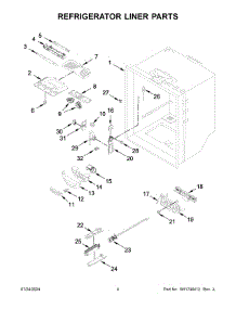 03 - Refrigerator Liner Parts parts for Whirlpool Refrigerator WRF540CWHV10 from AppliancePartsPros.com