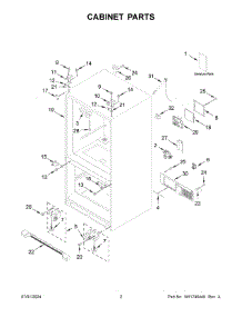 02 - Cabinet Parts parts for Whirlpool Refrigerator WRF540CWHW10 from AppliancePartsPros.com
