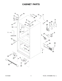 02 - Cabinet Parts parts for Whirlpool Refrigerator WRF540CWHZ04 from AppliancePartsPros.com