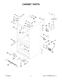 02 - Cabinet Parts parts for Whirlpool Refrigerator WRF540CWHZ09 from AppliancePartsPros.com
