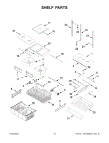 Shelf Parts parts for Whirlpool Refrigerator WRF540CWHZ11 from AppliancePartsPros.com