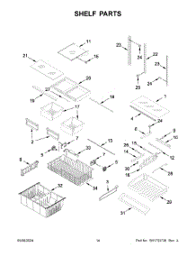08 - Shelf Parts parts for Whirlpool Refrigerator WRF540CWHZ12 from AppliancePartsPros.com