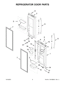 05 - Refrigerator Door Parts parts for Whirlpool Refrigerator WRF550CDHZ07 from AppliancePartsPros.com