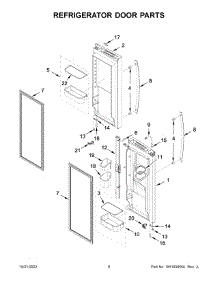 05 - Refrigerator Door Parts parts for Whirlpool Refrigerator WRF550CDHZ08 from AppliancePartsPros.com