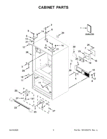 02 - Cabinet Parts parts for Whirlpool Refrigerator WRF555SDFZ06 from AppliancePartsPros.com
