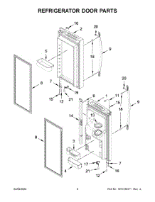 05 - Refrigerator Door Parts parts for Whirlpool Refrigerator WRF555SDFZ19 from AppliancePartsPros.com