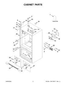 02 - Cabinet Parts parts for Whirlpool Refrigerator WRF555SDFZ19 from AppliancePartsPros.com