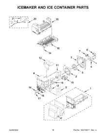 10 - Icemaker And Ice Container Parts parts for Whirlpool Refrigerator WRF555SDFZ19 from AppliancePartsPros.com