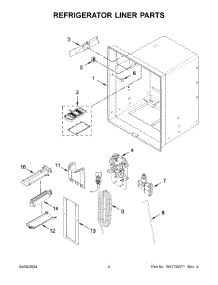 03 - Refrigerator Liner Parts parts for Whirlpool Refrigerator WRF555SDFZ19 from AppliancePartsPros.com