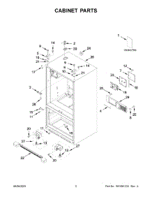 02 - Cabinet Parts parts for Whirlpool Refrigerator WRF555SDHB07 from AppliancePartsPros.com