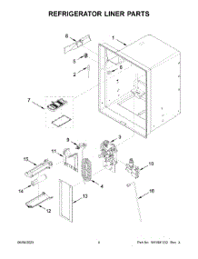 03 - Refrigerator Liner Parts parts for Whirlpool Refrigerator WRF555SDHB07 from AppliancePartsPros.com