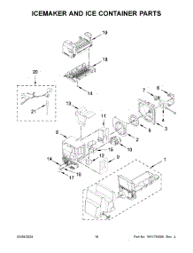 10 - Icemaker And Ice Container Parts parts for Whirlpool Refrigerator WRF555SDHB10 from AppliancePartsPros.com