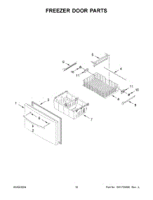 06 - Freezer Door Parts parts for Whirlpool Refrigerator WRF555SDHB10 from AppliancePartsPros.com