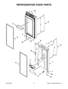 05 - Refrigerator Door Parts parts for Whirlpool Refrigerator WRF555SDHV02 from AppliancePartsPros.com