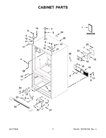 02 - Cabinet Parts parts for Whirlpool Refrigerator WRF555SDHV02 from AppliancePartsPros.com