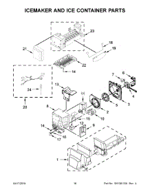 10 - Icemaker And Ice Container Parts parts for Whirlpool Refrigerator WRF555SDHV02 from AppliancePartsPros.com