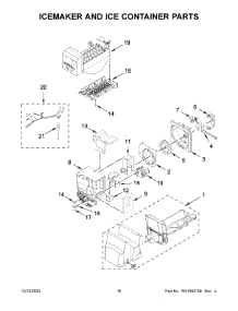 10 - Icemaker And Ice Container Parts parts for Whirlpool Refrigerator WRF555SDHV09 from AppliancePartsPros.com