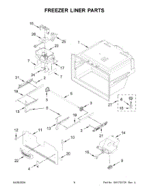04 - Freezer Liner Parts parts for Whirlpool Refrigerator WRF555SDHV11 from AppliancePartsPros.com