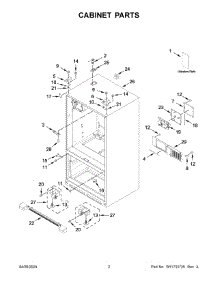 02 - Cabinet Parts parts for Whirlpool Refrigerator WRF555SDHV11 from AppliancePartsPros.com